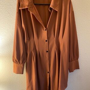 Elegant Rust Button-Up Blouse